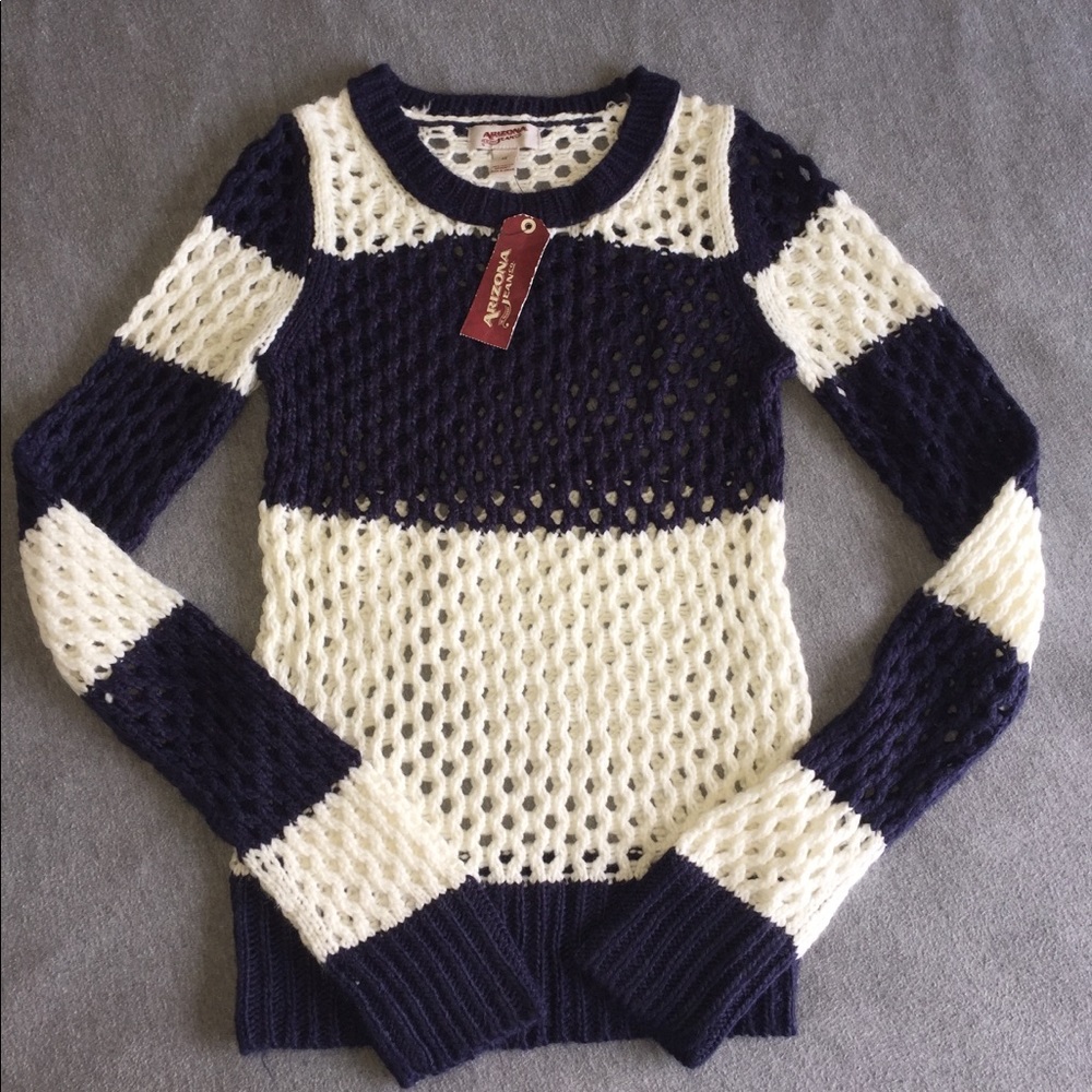 Arizona Juniors Sweater Size XS Blue White NWT